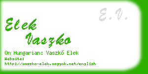 elek vaszko business card