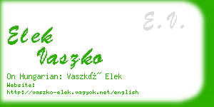elek vaszko business card